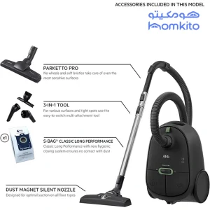 توان موتور در جاروبرقی آاگ مدل AEG AB61C2ECO + دو پارو