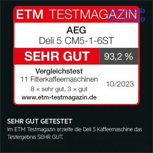 ظرفیت قوری در قهوه جوش آاگ مدل AEG CM5-1-6ST