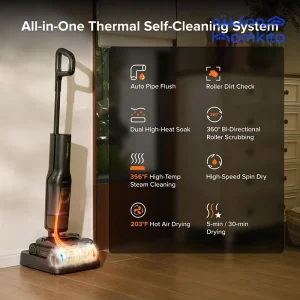 سرعت غلتک در جاروشارژی زمین شوی روبوراک مدل Roborock F25 steam
